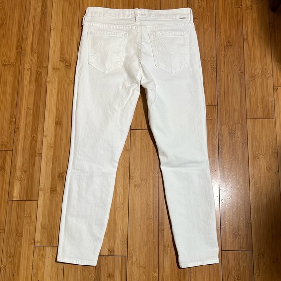 MOTHER The Looker Crop Jeans White Stayin Alive Size 29 - Picture 5 of 16